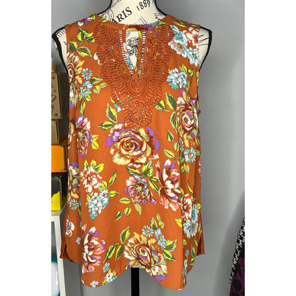 Daniel Rainn SMALL Quin Keyhole Crochet Blouse - Stitch Fix Mixed Material Top - Picture 12 of 12